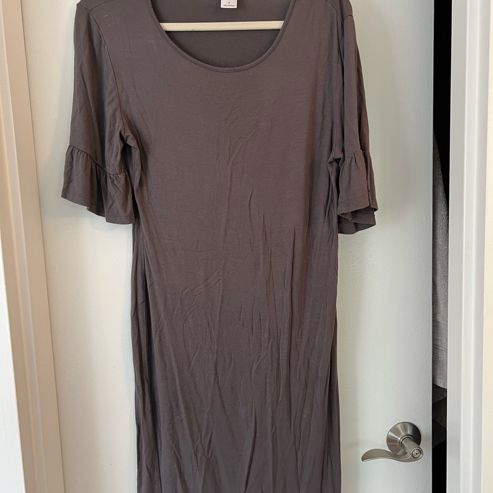 New York & Company Charcoal Midi Dress